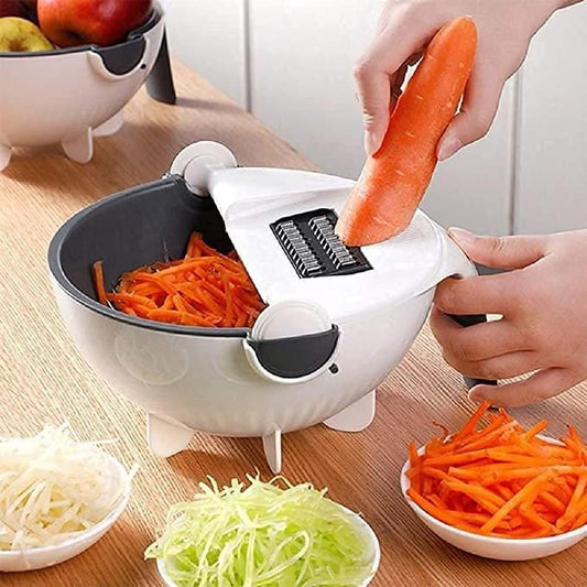 Goods Galaxy 9 in 1 Multifunction Plastic Magic Rotate Vegetable Cutter